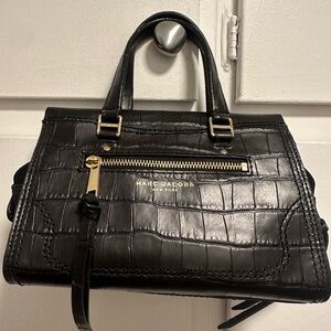 Marc Jacobs Black Croc-Embossed Satchel